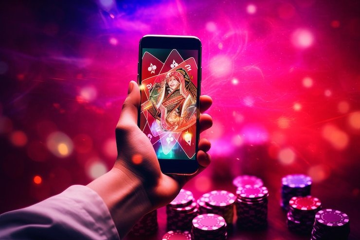 Pengguna melakukan login dengan mudah menggunakan layar smartphone di platform hiburan